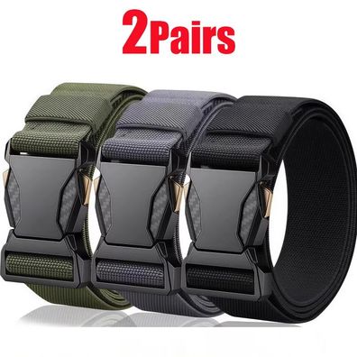 Automatik Canvas Taktik Gürtel Quick Release Outdoor Militär Training Hose schwarz