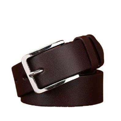 Rindsleder Gürtel Herren 38cm dick Dorn Edelstahl Schnalle Retro Luxus Cintos