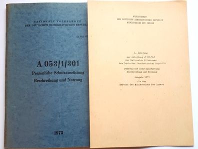 DDR Dienstvorschrift 053/1/301 Persönliche Schutzausrüstung + 1.Änderung