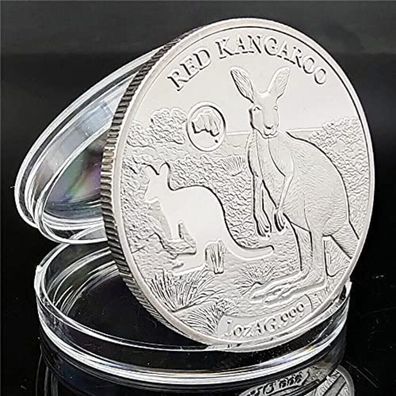 Australien Red Kangaroo versilbert Ca. 29 Gramm (M2202261)