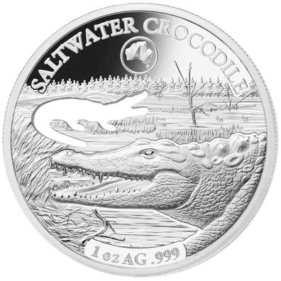 Australien Crocodile versilbert Ca. 29 Gramm (M2202262)