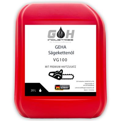 Sägekettenöl VG100 | mit Haftzusatz | 20L | Kettenöl | Motorsäge | Haftöl | GEHA