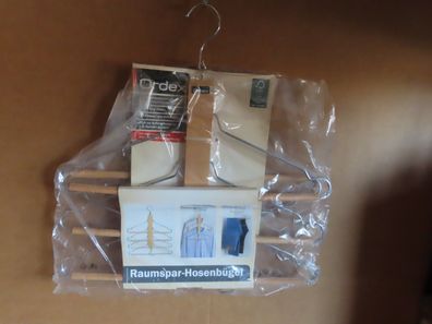 Raumspar-Hosenbügel für bis zu 4 Hosen Holz-Rundprofil Ordex