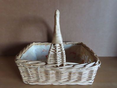 Korb Körbchen rechteckig hell mit Tragegriff ca. 21,5 x 15,5 cm