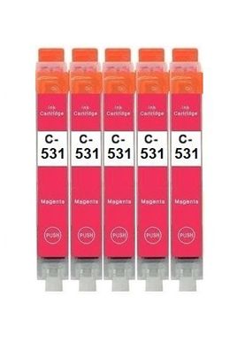 5 kompatible Patronen CLI-531 M für Canon Pixma TS8500 TS8550 TS8551 TS8552