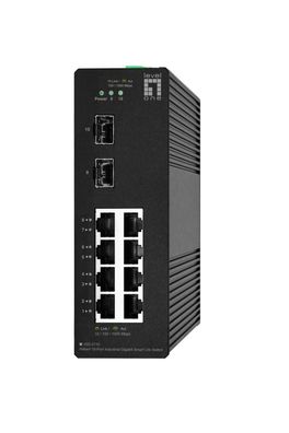 LevelOne Hilbert 10-Port Industrial Gigabit Smart Lite Switch, 8 x Gigabit RJ45... ->
