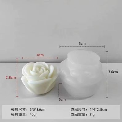 2024 neue Blume Silikon Kerze Form 3D Pfingstrose Blume Seife Gips Harz Casting Mould