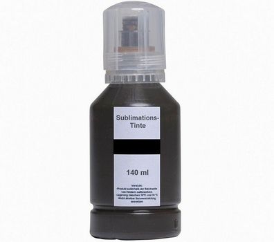 140 ml Sublimationstinte Schwarz BLACK für Epson Ecotank 103, 104