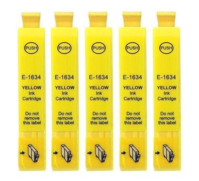 5 kompatible Patronen T1634 gelb für Epson WF-2530 WF-2540 WF-2630 WF-2650