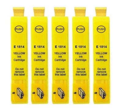 5 kompatible Patronen T1814 yellow gelb für Epson XP-420 XP-422 XP-425