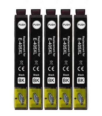 5 kompatible Patronen 405 XL black für Epson Pro WF-4820 WF-4825 WF-4830