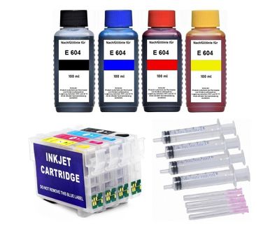 Nachfüllbare Patronen 604 XL + 400 ml Nachfülltinte für Epson XP-2200 XP-2205