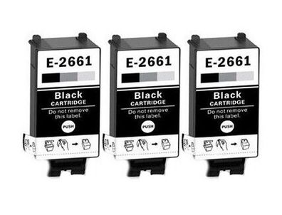 3 Druckerpatronen T266 für Epson Schwarz 8.8ml Set