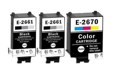 3 Patronen kompatibel mit Epson 2661 + 2670 für WorkForce WF-100W, WF-110W
