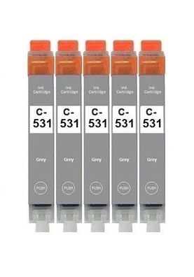 5 kompatible Patronen CLI-531 GY für Canon Pixma TS8500 TS8550 TS8551 TS8552