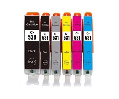 6 kompatible Patronen PGI-530 + CLI-531 für Canon Pixma TS8500 TS8550