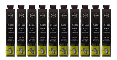 10 kompatible Patronen T1631 black für Epson WF-2010 WF-2110 WF-2510 WF-2520