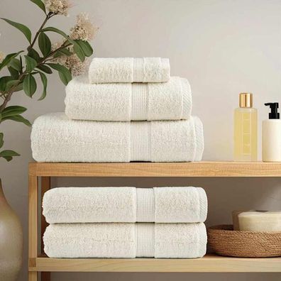 vidaXL Gästetuch SOLUND 10 Stk. Creme 15 x 21 cm 550 gsm