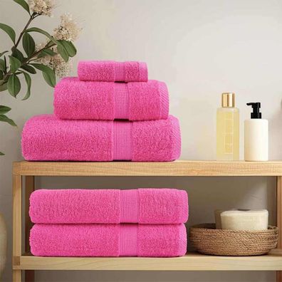 vidaXL Gästetuch SOLUND 4 Stk. Rosa 15 x 21 cm 550 gsm