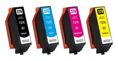4 Druckerpatronen 378 XL kompatibel mit Epson 378XL black cyan magenta yellow