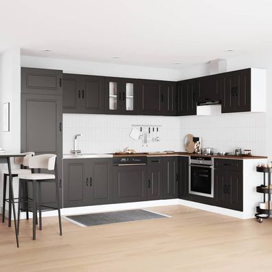 vidaXL Küchenschrank Kalmar Schwarz 80 x 46 x 81.5 cm Holzwerkstoff