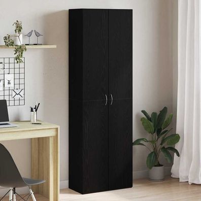 vidaXL Büroschrank Schwarz Eichen-Optik 60 x 32 x 190 cm Holzwerkstoff