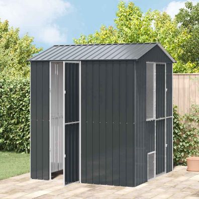 vidaXL Vogelkäfig Anthrazit 215 x 210 x 247 cm Verzinkter Stahl