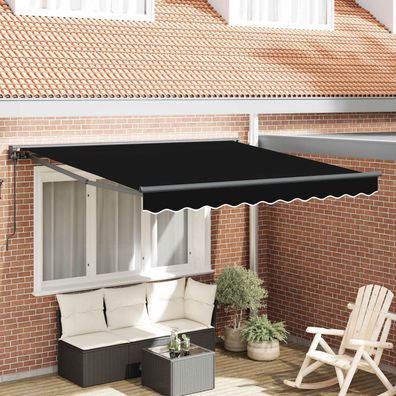 vidaXL Einziehbare Markise Schwarz 300 x 250 cm Aluminium und Stoff
