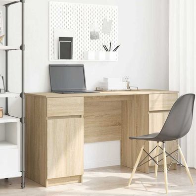 vidaXL Schreibtisch Sonoma-Eiche 140 x 49 x 76 cm Holzwerkstoff