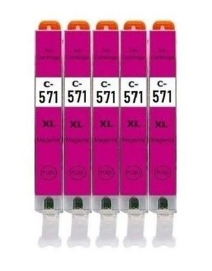5 kompatible Patronen CLI-571XL M für Canon TS5055 TS6050 TS6051 TS6052 TS8050