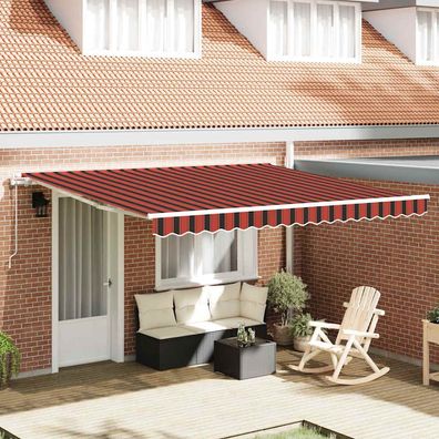 vidaXL Ausziehbare Markise Orange und Braun 400 x 300 cm