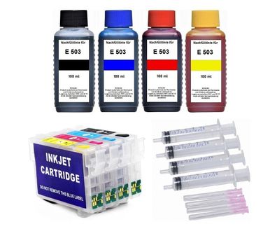 Nachfüllbare Patronen 503 XL + 400 ml Nachfülltinte für Epson WF-2960 WF-2965