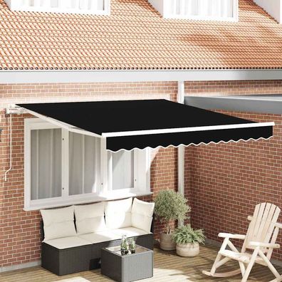 vidaXL Ausziehbare Markise Schwarz 300 x 250 cm Stoff und Aluminium