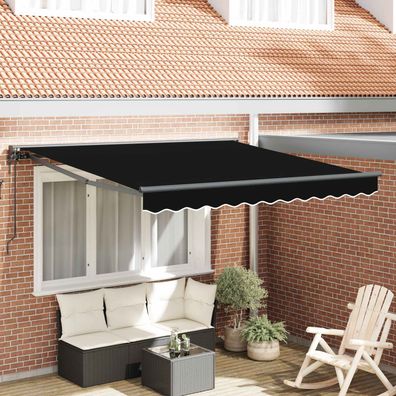 vidaXL Einziehbare Markise Schwarz 300 x 250 cm Aluminium und Stoff