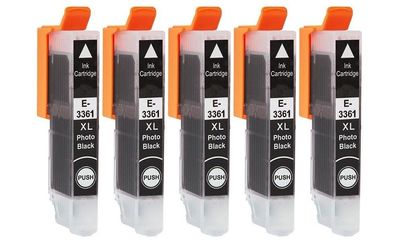 5 kompatible Druckerpatronen T3361 schwarz - Epson XP-530 XP-540 XP-630 XP-635