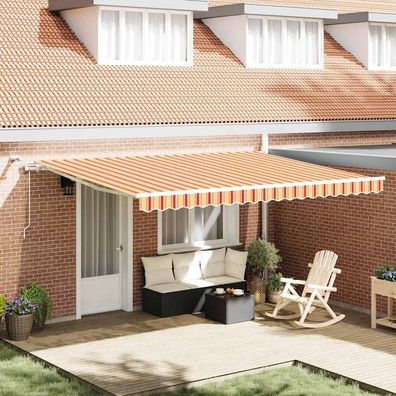 vidaXL Markisenstoff Gelb und Orange 450 x 300 cm Polyester