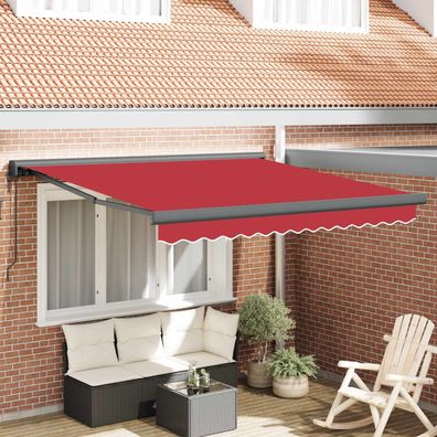 vidaXL Markise Rot 350 x 250 x 165 cm Polyester und Aluminium
