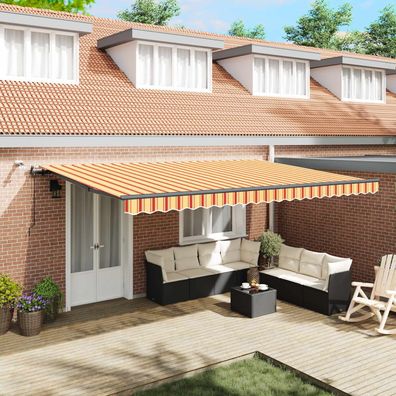 vidaXL Markisenstoff Gelb und Orange 500 x 300 cm Polyester