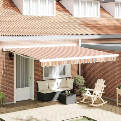 vidaXL Ausziehbare Markise Mehrfarbig 400 x 300 cm Stoff und Metall