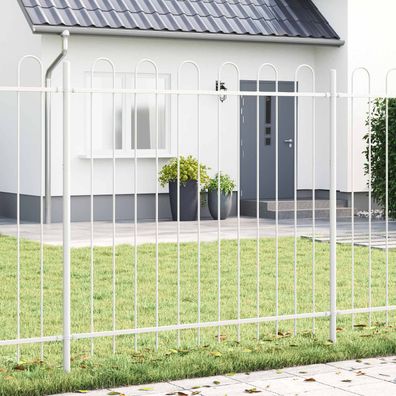 vidaXL Gartenzaun 2 pcs Weiß 3,4 x 1 m Pulverbeschichteter Stahl