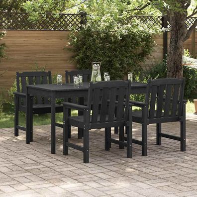 vidaXL Gartenstuhl 4 pcs Schwarz 65,5 x 59 x 88 cm Polyethylen