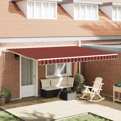 vidaXL Ausziehbare Markise Orange und Braun 450 x 350 x 165 cm
