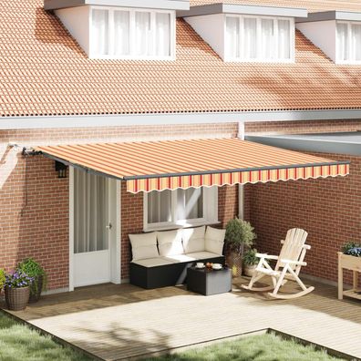 vidaXL Markisenstoff Gelb und Orange 450 x 350 cm Polyester