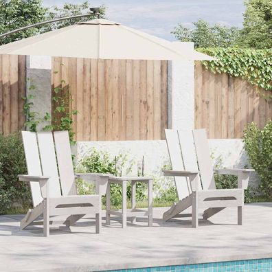 vidaXL Gartenstuhl 3 pcs Weiß 80,5 x 74,5 x 92 cm Polyethylen