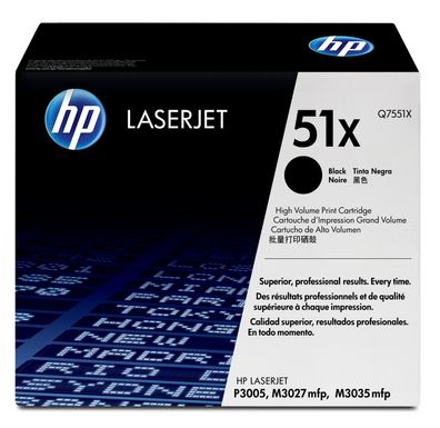HP 51X - Hohe Ergiebigkeit - Schwarz - original - LaserJet - Tonerpatrone (Q7551X)
