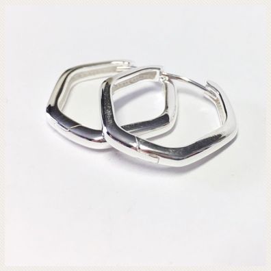 Scharniercreole poliert / eckig 925/- sterling Silber