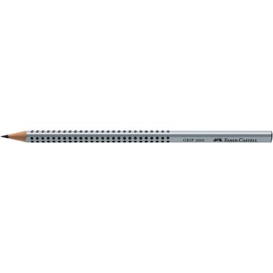 6x Faber-Castell 117002 Bleistift GRIP 2001 - 2B, silbergrau