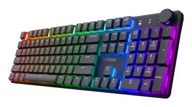 Trust GXT 868 TORIX, Kabellos, RF Wireless, Mechanischer Switch, QWERTZ, RGB-LED, Sch