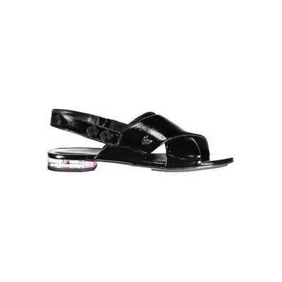 Calvin Klein Black Leather Women Sandal