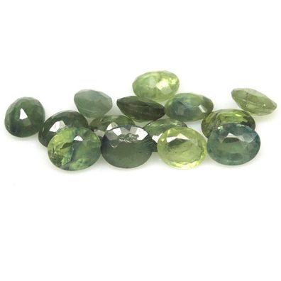 Saphir Blau/Grün ovale Form ca. 4 x 5 mm Herkunft Thailand (1 Stück) (TS2302262)